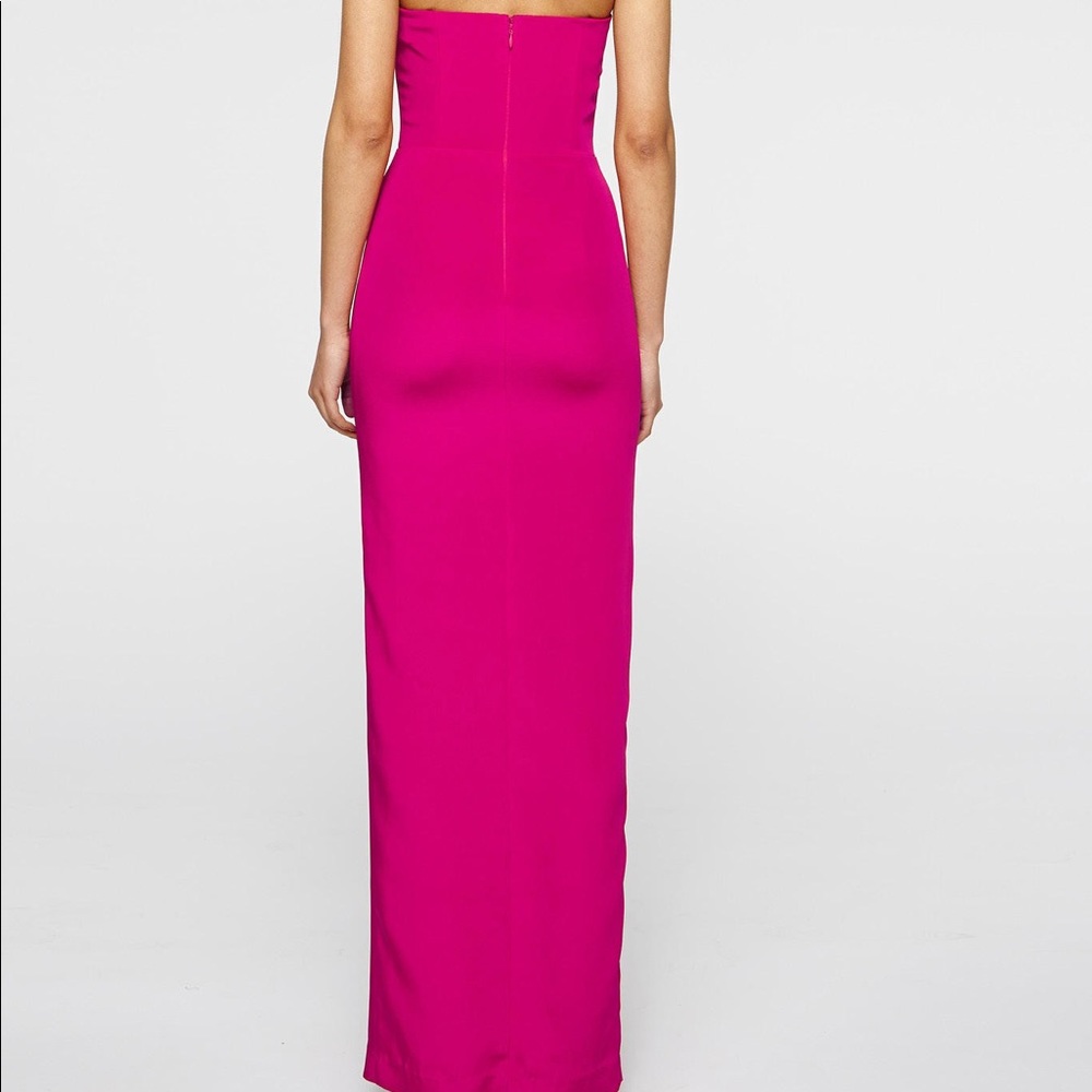 Crepe Pointed Strapless Gown Pink - Picture 2 of 4